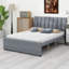 Lit plateforme tapissier avec lit gigogne-441221876
