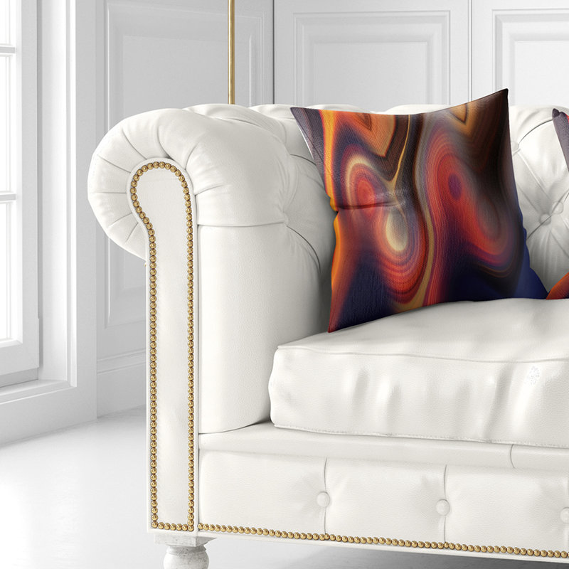 Belle texture de couleurs - coussin imprimé abstrait, 18 po x 18 po, Coussin décoratif