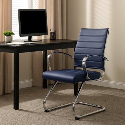 Doba Ergonomic Executive Office Chair in Leather with Lumbar Support and Steel Frame – Modern Desk or Conference Chair for Home Office, Study, or Workstation