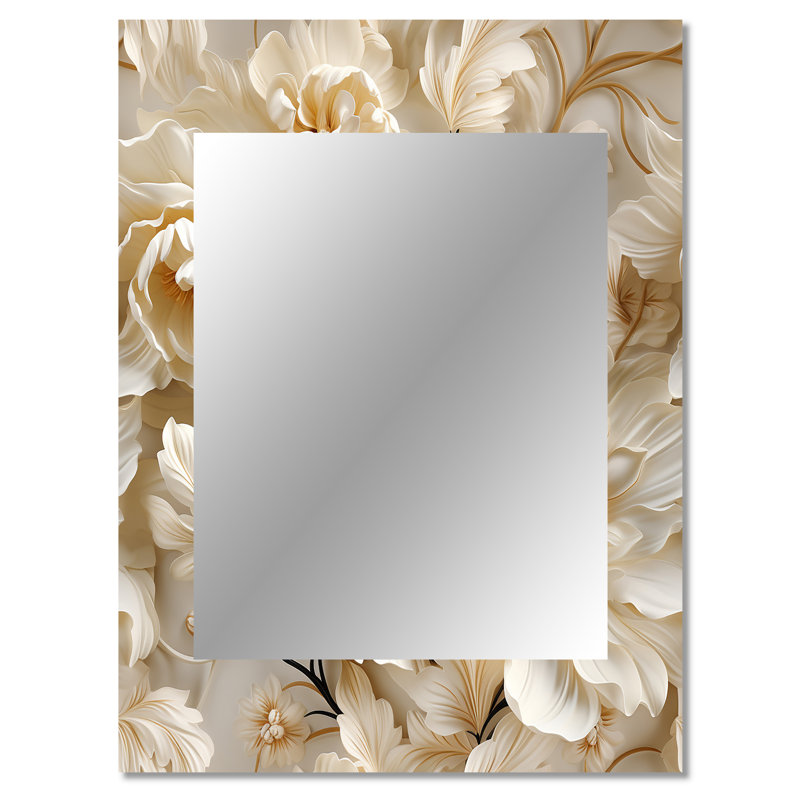 Motif victorien Knutson éthéré rococo Flourish - floral unique miroir mural, 40 po x 30 po