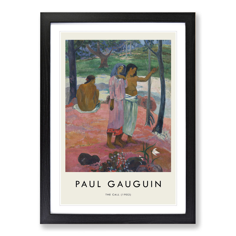 The Call by Paul Gauguin - Picture Frame Painting, 48cm H x 36cm W x 2cm D, Black Framed