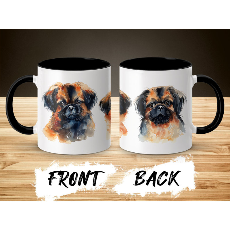 Pekingese Watercolor Design 11oz Coffee Mug, 4, Black