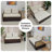 Beige Modern Minimalist Corduroy Sofa Bed with Cushions-404937457