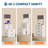 3 in 1 Vanity Desk with 3 Color LED, Compact Makeup Vanity Set with 2 AC Outlets & USB, Dressing Table with Drawers & Acrylic Doors, Nightstand Vanity Mirror, Jewelry Box, Hidden Chair, White-1717563438