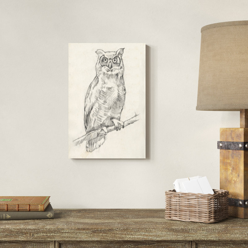 Portrait de hibou I, H 18 po x l 12 po x P 1,25 po