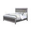 Ensemble de chambre pour très grand lit, gris, argent, bois transparent, ensemble 2 pièces avec table de chevet-132953599