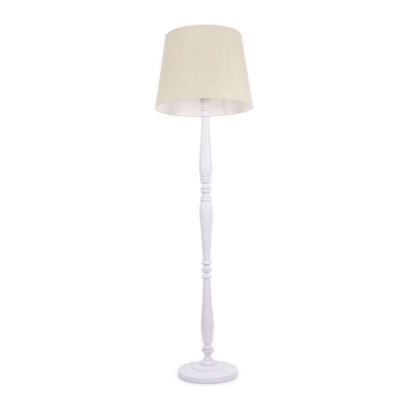 Arialdo 156cm Traditional Floor Lamp, Matte White, Beige
