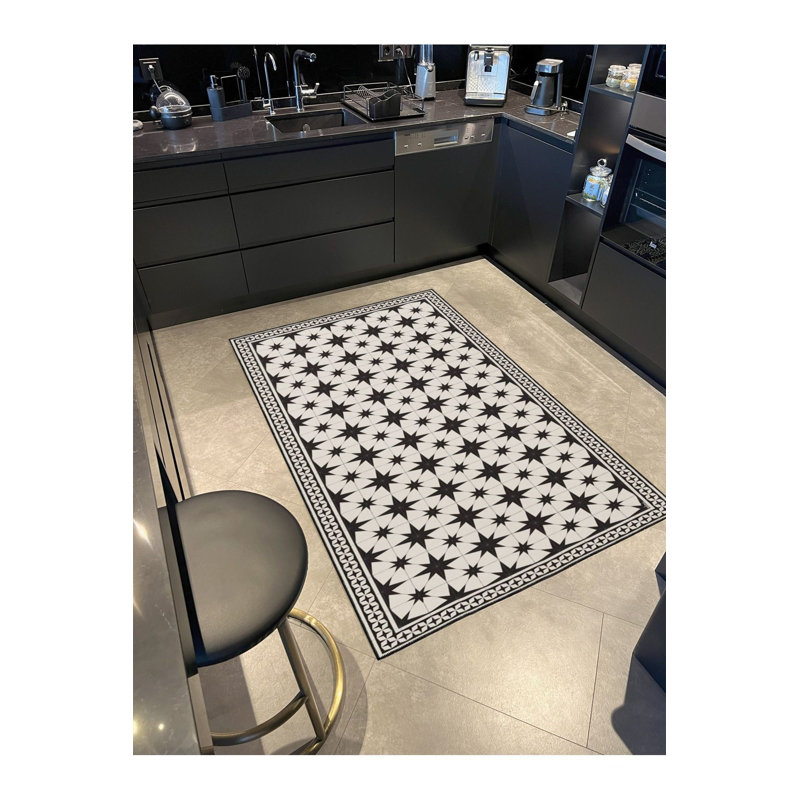 Tapis lavable à motif étoilé Starry, Sous-tapis rectangulaire de 3 pi 3 po x 4 pi 11 po