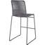 Tabourets de bar en métal tissé gris anthracite - dossier solide, 2 chaises pour la salle à manger, intérieur de style contemporain