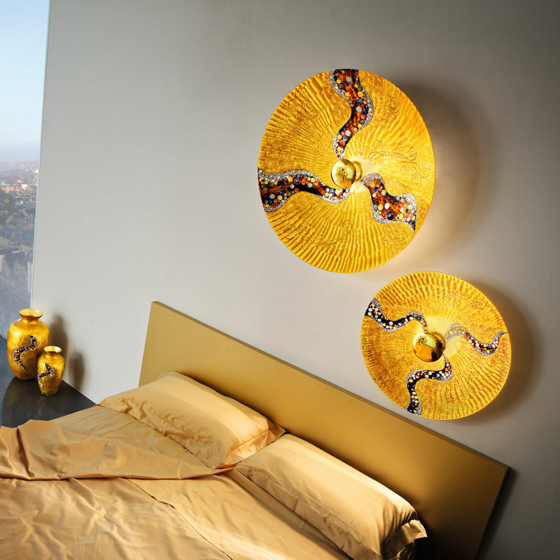 Luna 1 - Light Dimmable Flush Mount, 20cm H x 54cm W x 54cm D, Gold