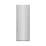 ZLINE 30 in. 16.7 cu. ft. Column Refrigerator in White Matte with Graphite Gray Interior