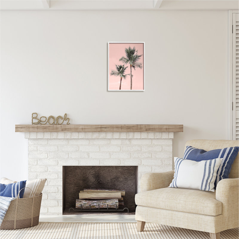 «Stupell Industries Pink Summer Palm Trees», art mural sur toile par Natalie Carpentieri, H 20 po x l 16 po x P 1,5 po