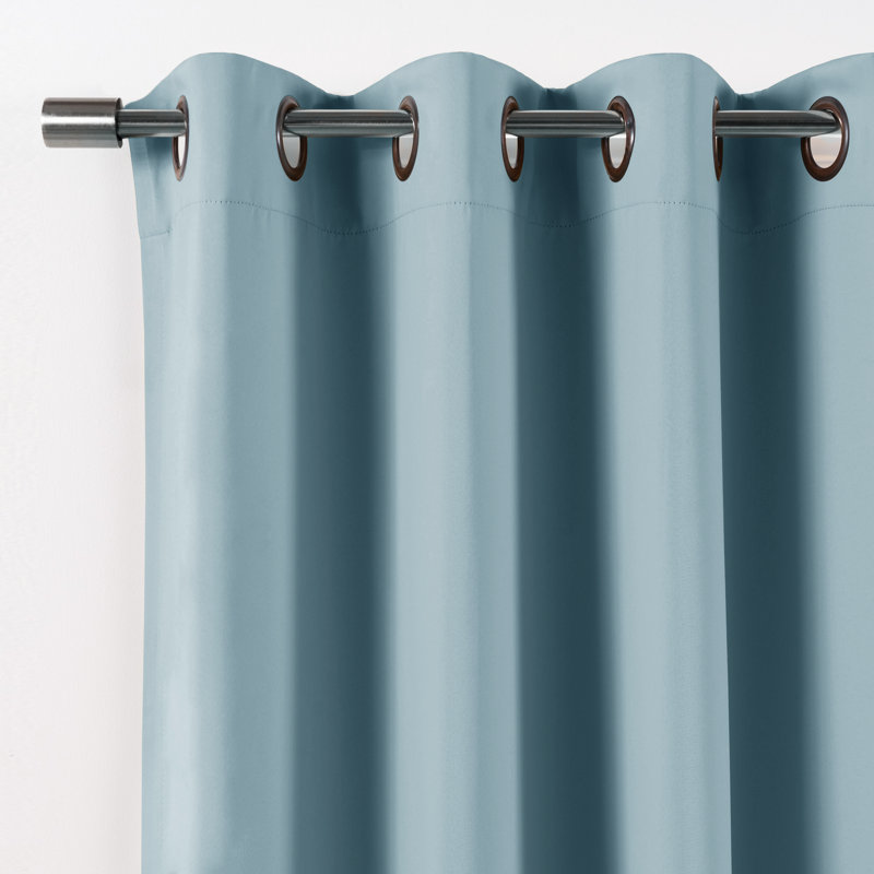 Alysheeya Polyester Blackout Single Curtain Panel, Ocean, 52" W x 84" L