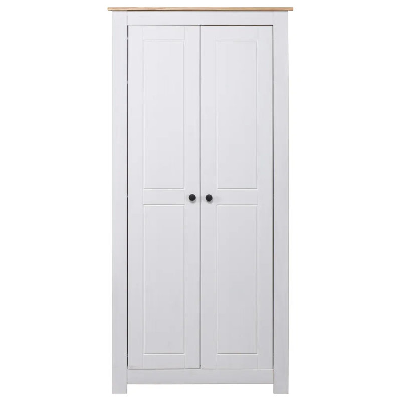 Byron 2 Door Solid Wood Wardrobe, White