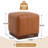 18"W Rectangle Ottoman Footstool, Brown PU Leather Upholstered Floor Chair Acacia Wood Frame Fully Assembled