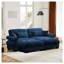 Canapé modulaire en velours bleu marine 2 places avec repose-pieds, canapé Cloud Comfort avec accoudoirs à traversin