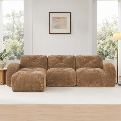 Tissu en velours doux en forme de L