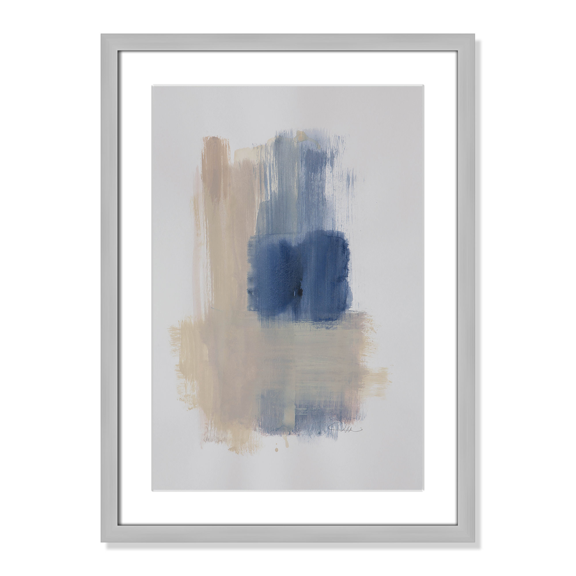 Powder Room Wash III by Casa Fine Arts, 23" H x 17" W x 1.25" D, Silver Matted Picture Framed
