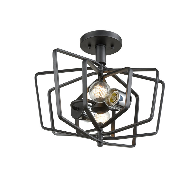 Plafonnier semi-encastré géométrique 16,25 po 2 lumières Piccadilly