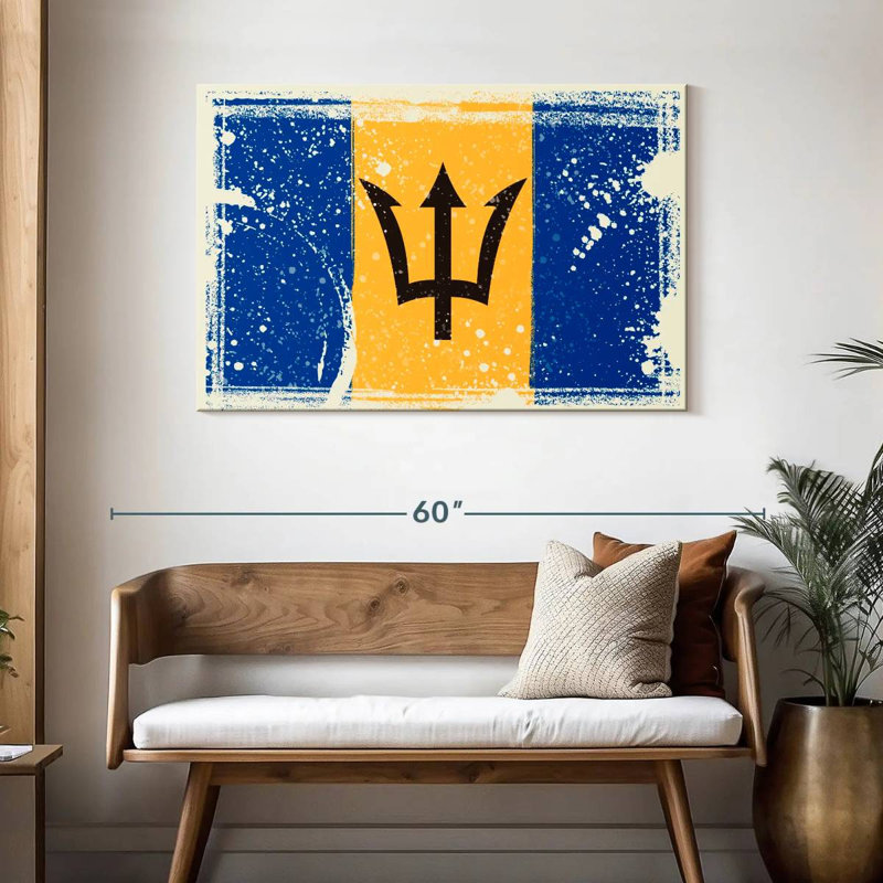 Borges Splattered Barbados Flag, 30" H x 45" W