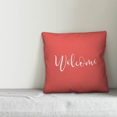 Textual Outdoor Throw Pillow
