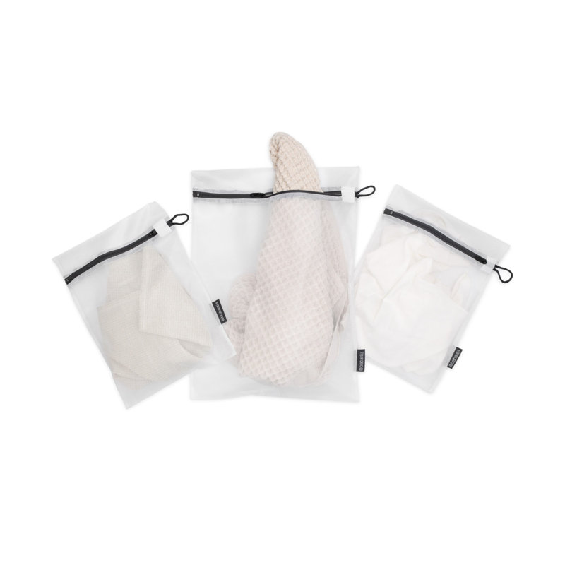 Brabantia Laundry Wash Bags, Set of 3, in 2 sizes, White