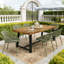 Ensemble de salle à manger d'extérieur moderne 7 pièces avec chaises empilables et table en bois d'acacia durable-429242988