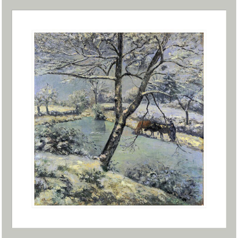 «Winter at Montfoucault with Snow» par Camille Pissarro, impression giclée encadrée, 23.85" H x 23.5" W