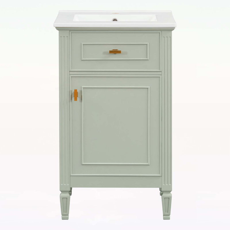 Meuble-lavabo charmant pour petite salle de bain, Vert