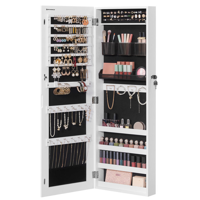 Songmics 3.8'' Wide Over-the-Door Jewelry Armoire with Mirror & Reviews ...