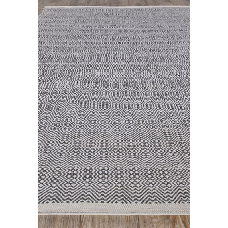 Echo Geometric Area Rug in Ivory, Rectangle 6' x 9'