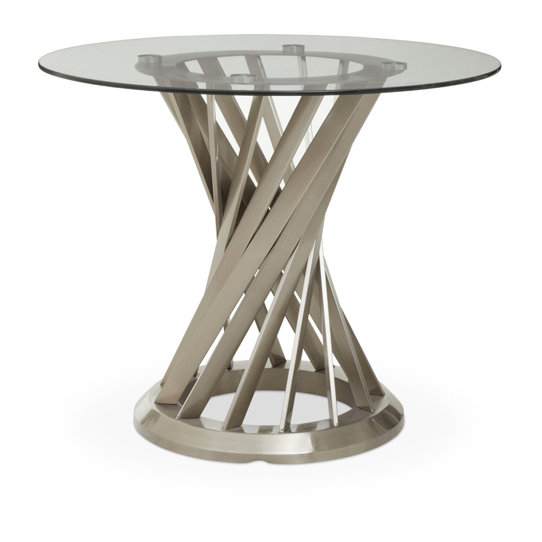 Glass Top Metal Base Dining Table