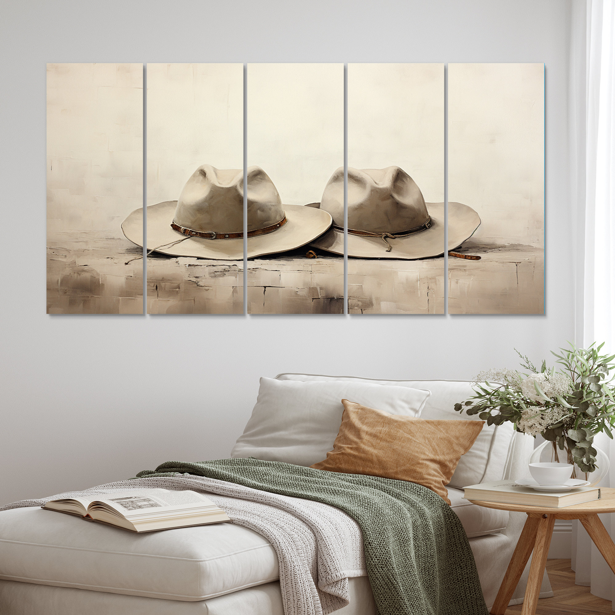 DesignArt Minimalism Cowboy Hats - Cowboys Metal Art Print Set | Wayfair