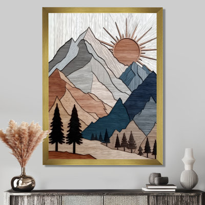 «Blue Bold Mountains Landscape», reproduction d'art sur toile, art abstrait bleu