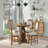 5-Piece Retro Functional Dining Set, 1 Extendable Table With A 16-Inch Leaf And 4 Upholstered Chairs