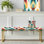 Orange Ikat Nomadic Tribe Blend Fuse - Ikat Upholstered Gold Bench
