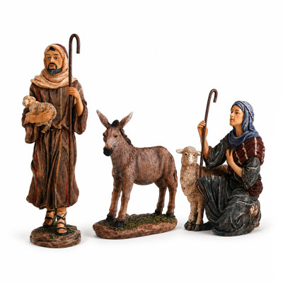4Pc Shepherds/Animals Outdoor Nativity
