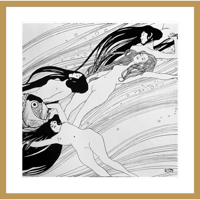 Le sang de poisson paru dans le magazine «Ver Sacrum» par Gustav Klimt, H 33,5 po x l 33,79 po