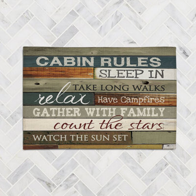 Cabin Rules Chenille Indoor Rug