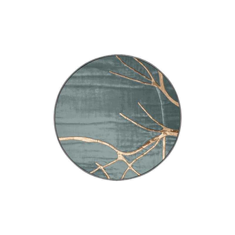 Machine Washable Gray Area Rug, Round 8'