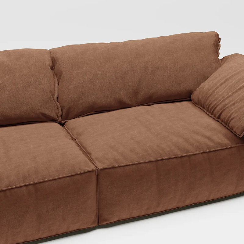 Canapé Minimalist, Brun-rouge, H 30,71 po x l 110,24 po x P 43,3 po, 4