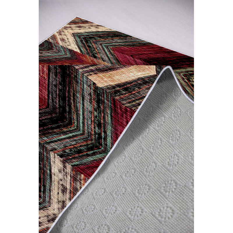 Eco-Friendly Non-Slip Area Rug, 4.6 x 7.2 Feet | 100% Polyester, Antibacterial, Machine Washable | 650 g/m², 0.16 in Pile Height, Digital Print | Perfect for Living Room, Bedroom, and High-Traffic Areas
