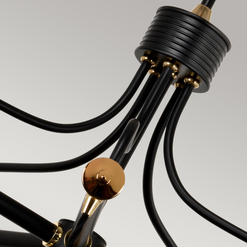 Naugatuck 5 - Light Chandelier, Black/Polished Brass