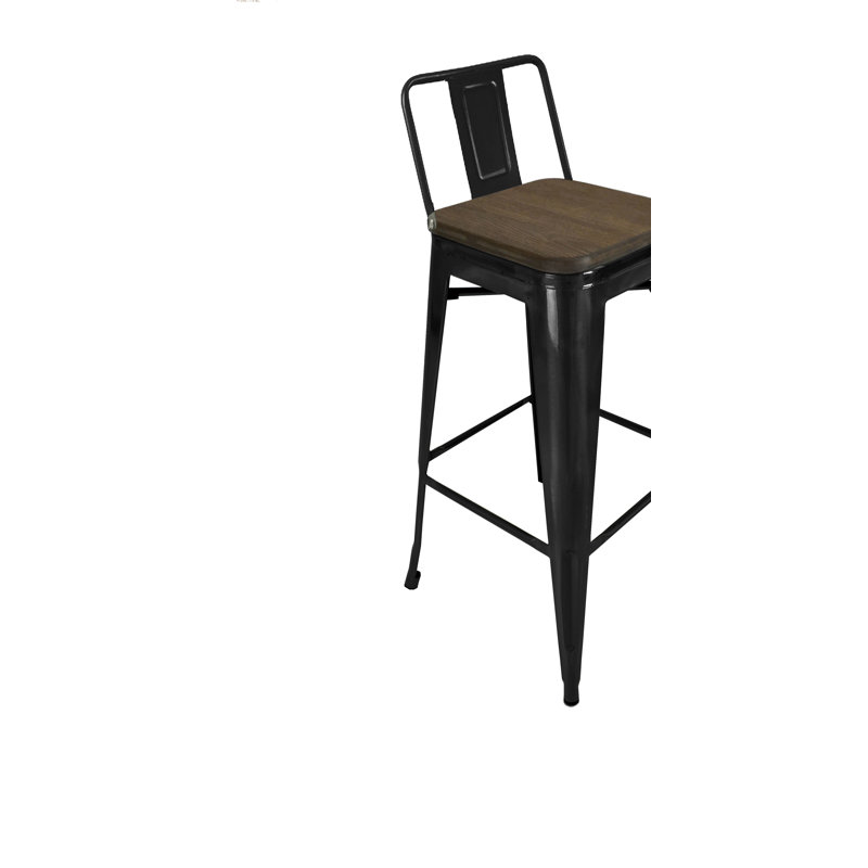Tabouret de bar et de comptoir en bois massif Gaikwad, Naturel, Tabouret de bar (siège d'une hauteur de 30 po)