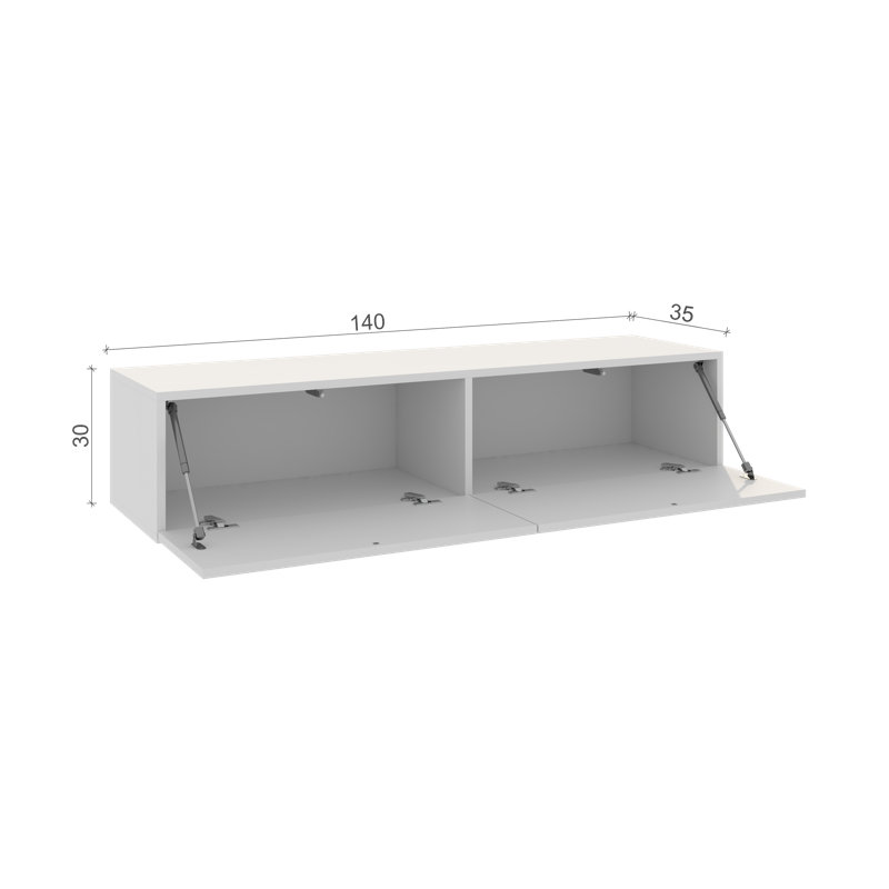 Unfinished TV Stand for TVs up to 55", Glossy White