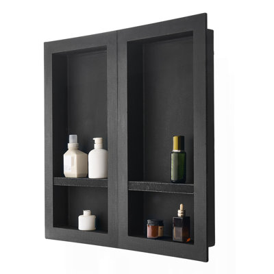 Shower Niche 16"x 32"+ 16"x 32"Recessed Wall Shelf for Bathroom
