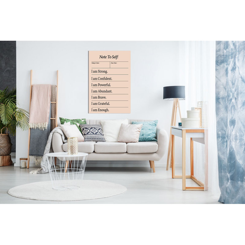 Motivational Quotes Wall Art, Positive & Inspirational Décor - Wrapped Canvas Print, 31cm H x 20cm W
