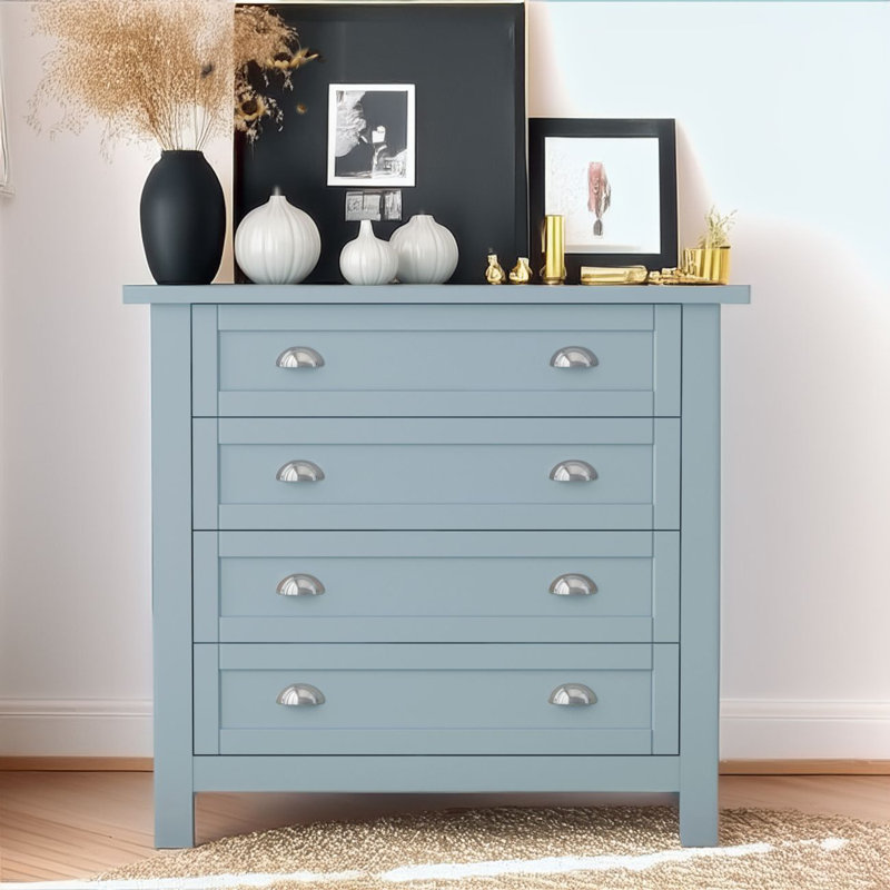 Solid Wood Drawer Dresser Buffet Sideboard, Blue