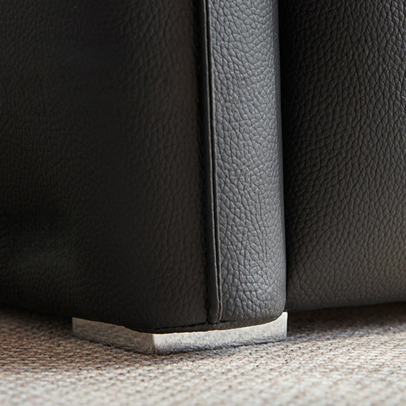 Genuine Leather Modular Sofa cushion Fourseat, H 34,65 po x l 96,46 po x P 39,37 po, Noir