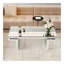 47 Inches Luxury Rectangular Mirror Coffee Table With Fluted Tempered Glass, Modern Sofa Side Table, Easy 2-Step Assembly, Light Luxury Style, Reinforced Packaging